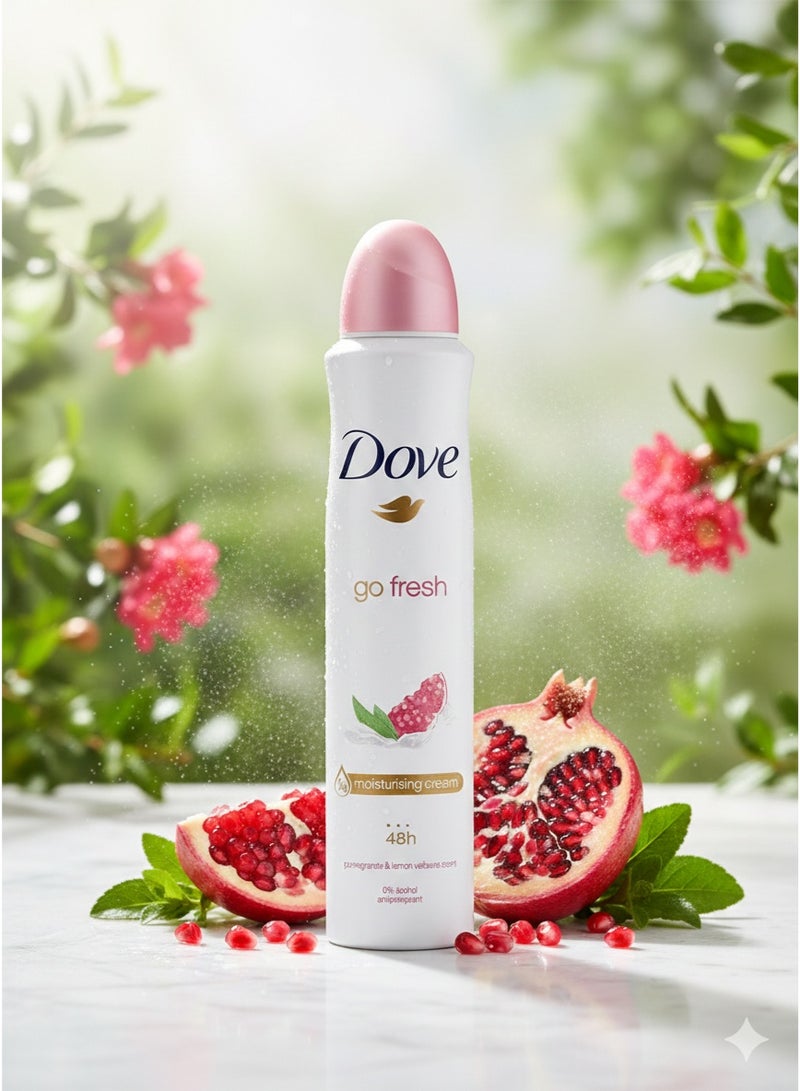 دوف بخاخ مزيل عرق دوف "جو فريش" بالرمان وليمون فيربينا (Dove Pomegranate) - 250 مل - Image 2